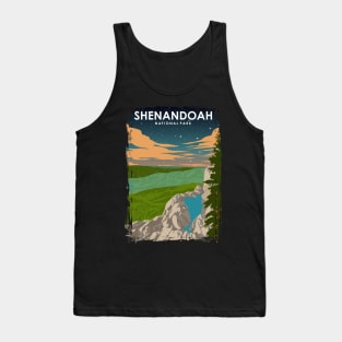 Shenandoah National Park at Night Vintage Minimal Travel Poster Tank Top